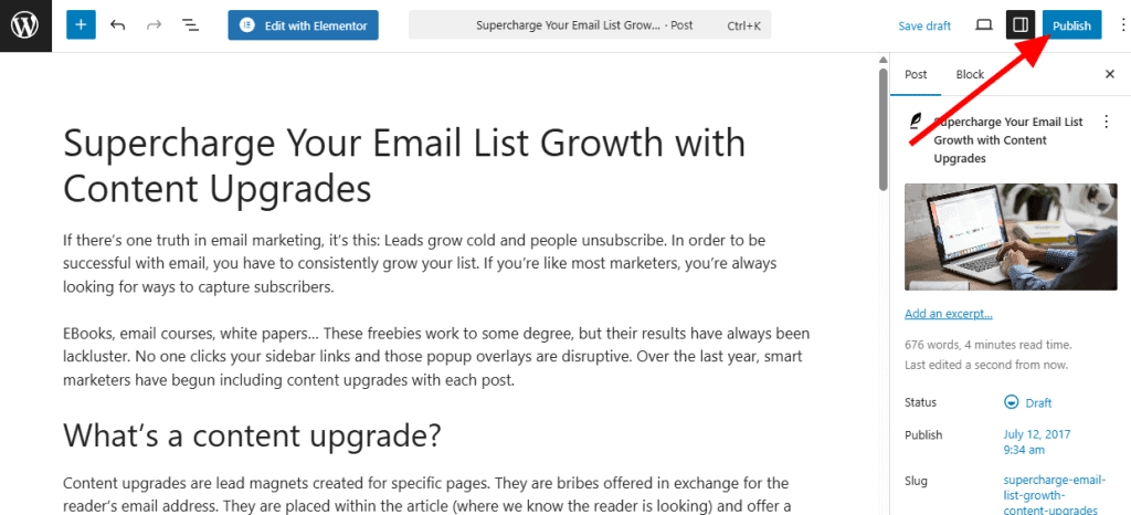 Publish Your First Post