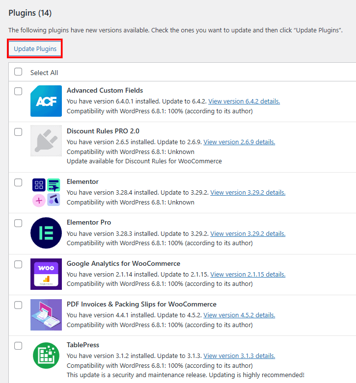Update Plugins
