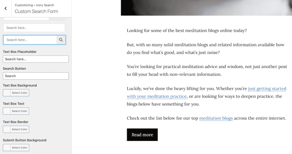 Wordpress Search Ivory Search Customize Form