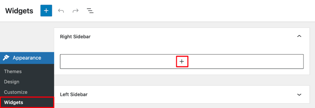 Wordpress Search Widget Area