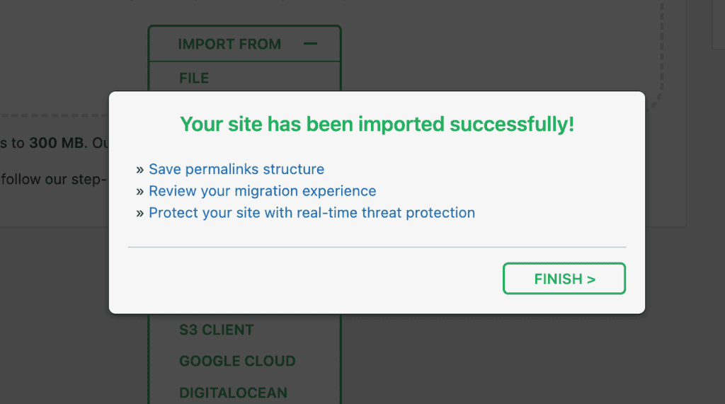 All In One Wp Migration Confirmation Message Min