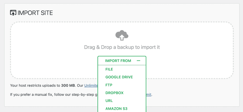 All In One Wp Migration Import Site Min