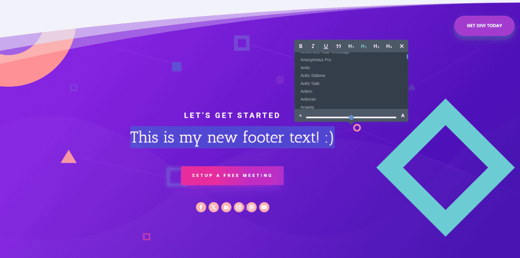 Change Divi Footer Elements