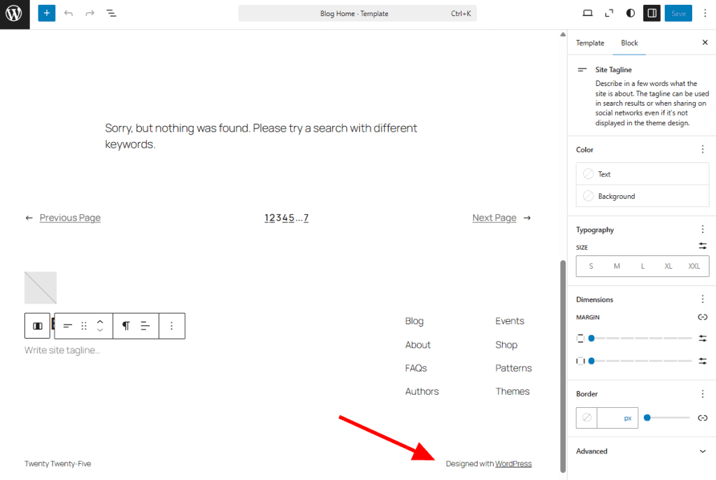 Content Block With Designed By WordPress