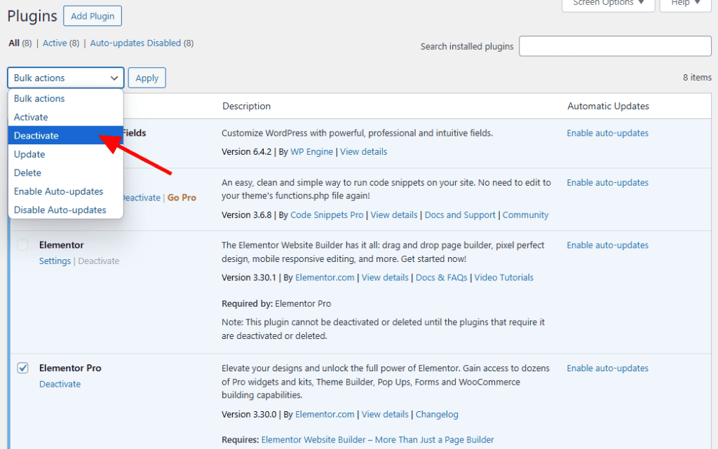 Deactivate All Plugins