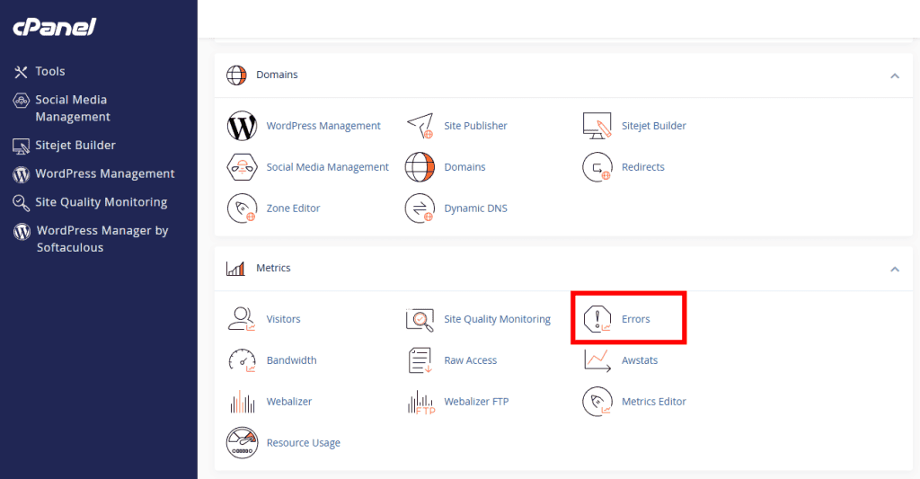 Error Logs In Cpanel