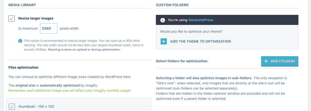 Webp WordPress Imagify Additional Optimization Settings