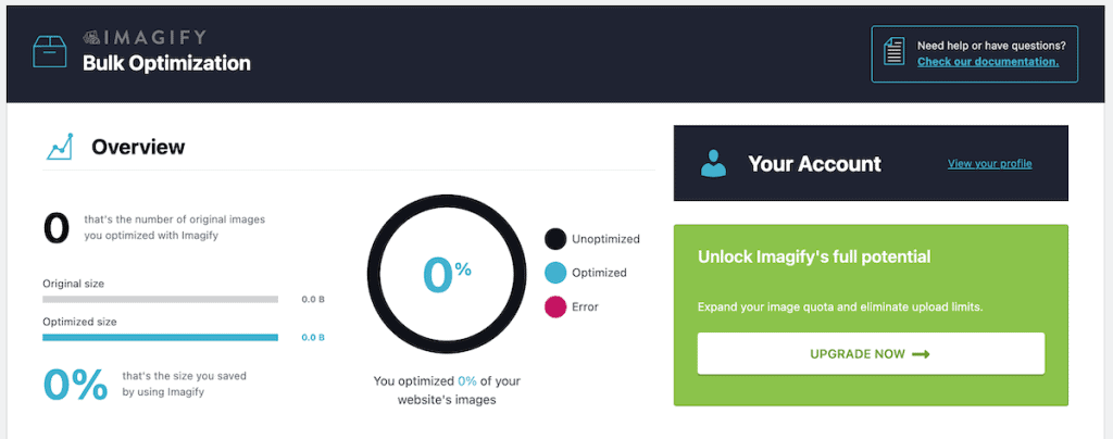 Webp WordPress Imagify Bulk Optimizer