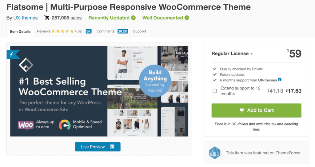 Woocommerce Costs Flatsome Theme