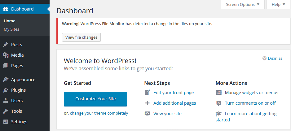 Wordpress File Monitor Notification