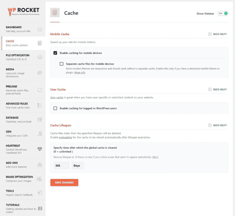 Wp Rocket Settings