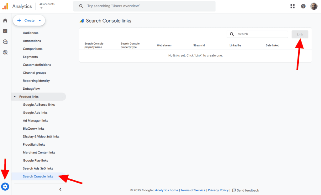 Add Google Analytics To Search Console