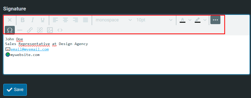 Create Signature Roundcube Editor Html
