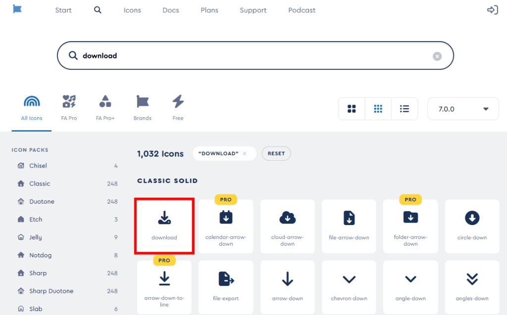 Find Font Awesome Icon