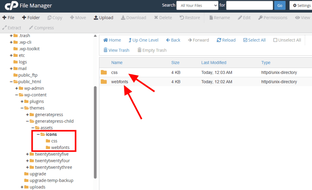 Fonts In File Manager