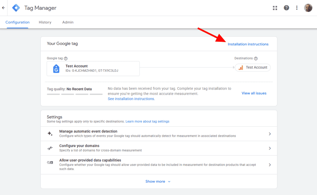 Google Tag Manager Installation Instructions