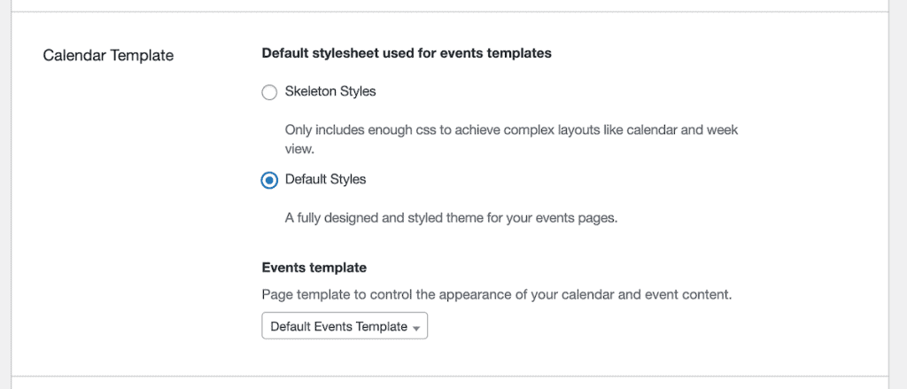 The Events Calendar WordPress Plugin Style Settings Min