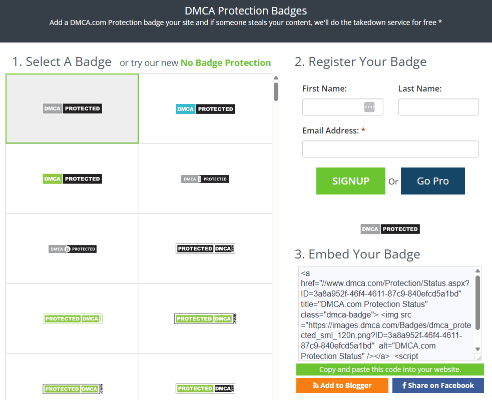 Dmca Protection Badge