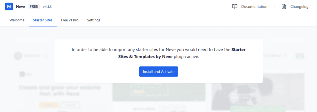 Install Starter Theme Plugin
