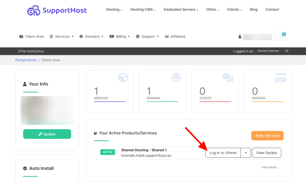 Log Into Cpanel