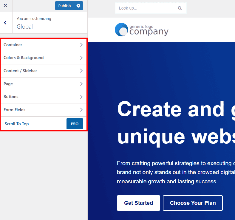 Neve Global Settings