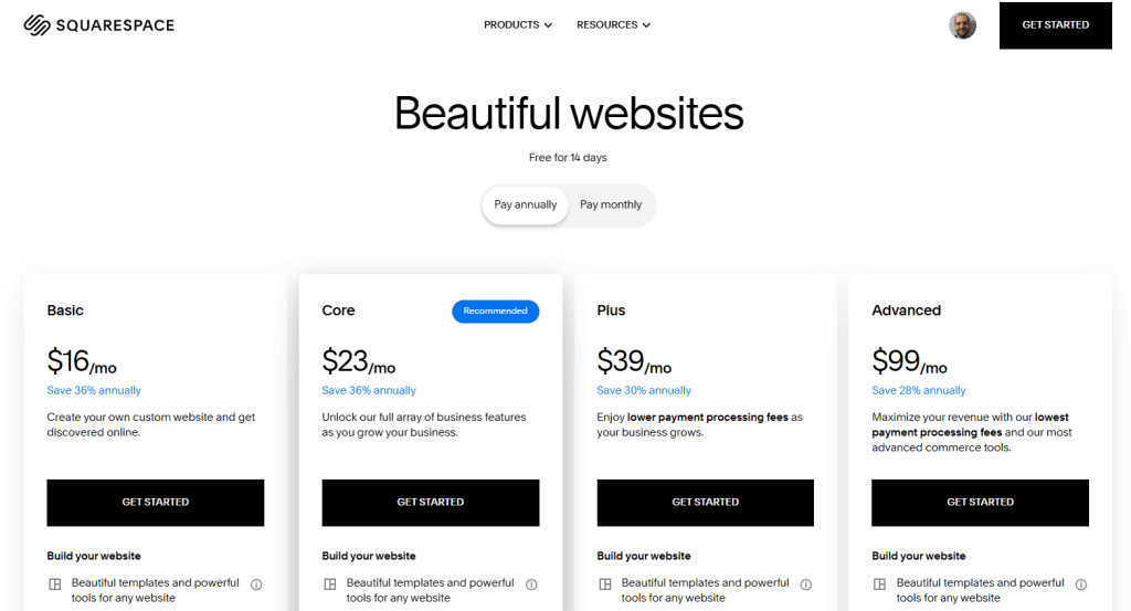 Squarespace Pricing