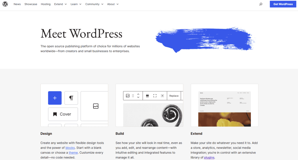 Squarespace Vs WordPress - WordPress Homepage