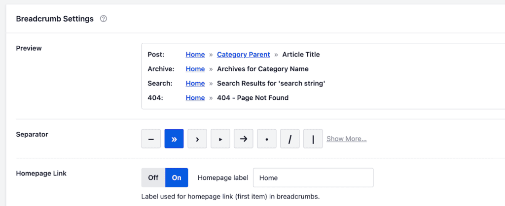 Wordpress Breadcrumbs Aioseo Breadcrumb Settings