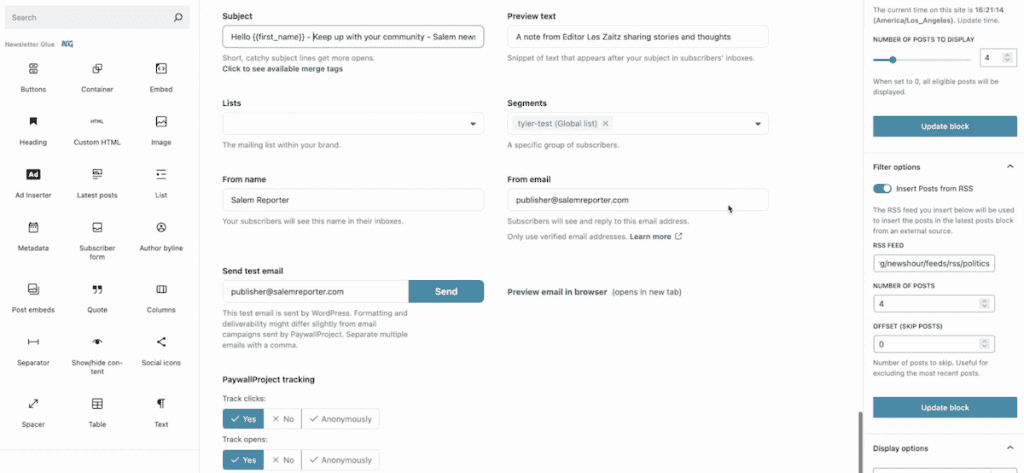 Best WordPress Newsletter Plugins Newsletter Glue Features