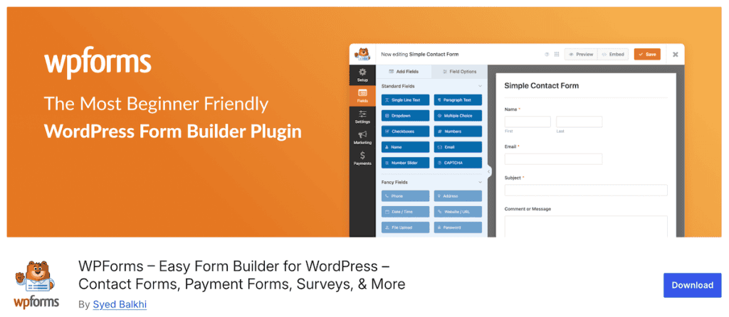 Best WordPress Plugins Wpforms Plugin