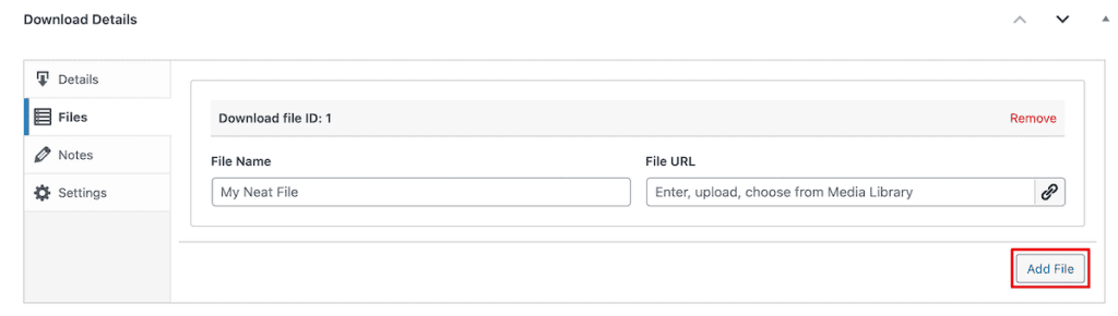 Easy Digital Downloads Add Product File