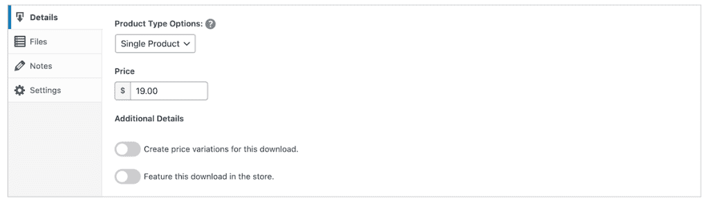Easy Digital Downloads Product Price