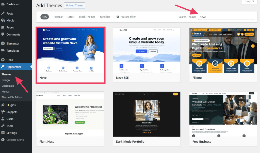 Install Neve Theme For WordPress