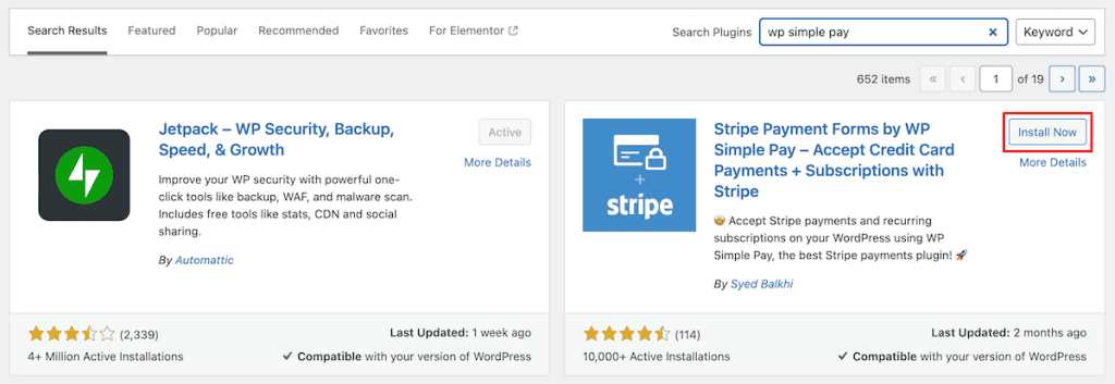Integrate Stripe With WordPress Install Wp Simple Pay