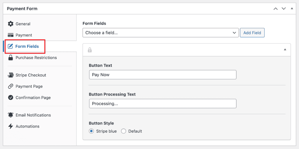 Integrate Stripe With WordPress Payment Form Fields