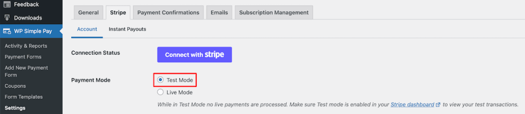 Integrate Stripe With WordPress Test Mode WordPress
