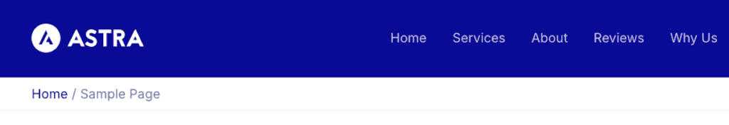 Wordpress Breadcrumbs Astra Theme Example