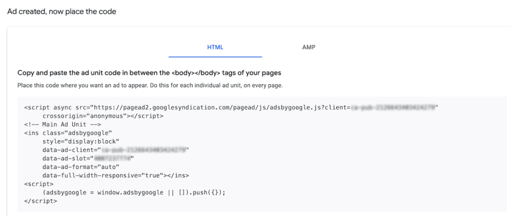 Add Adsense To WordPress Copy Ad Unit Code