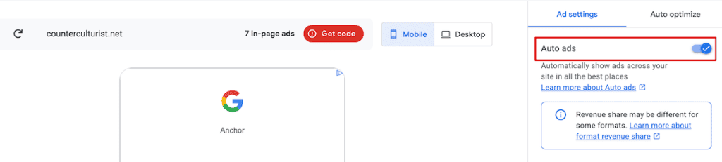 Add Adsense To WordPress Enable Auto Ads