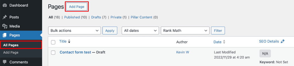 Migrate Weebly To WordPress Add Pages