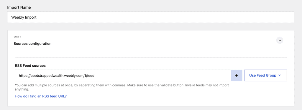 Migrate Weebly To WordPress Enter Rss Feed