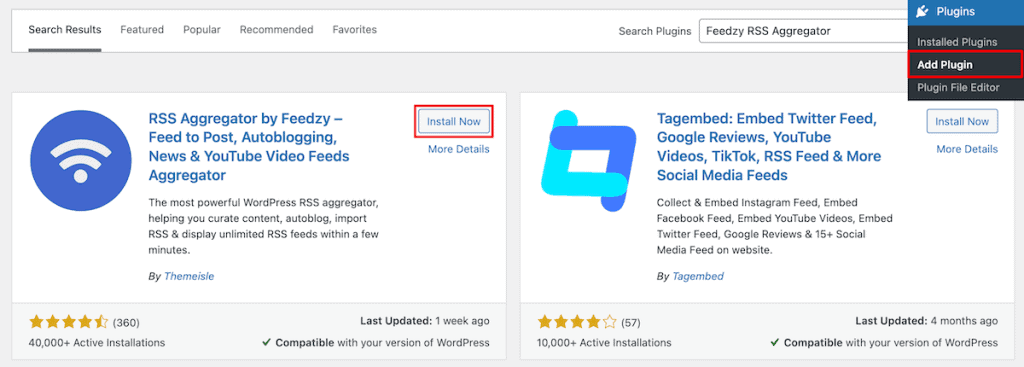 Migrate Weebly To WordPress Install Feedzy
