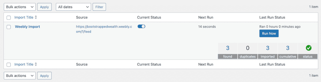 Migrate Weebly To WordPress View Import Complete