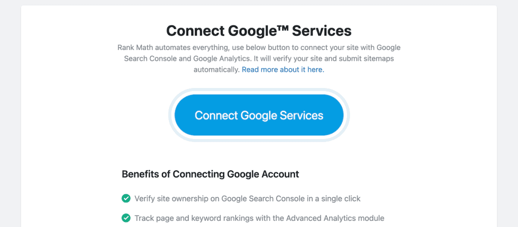 Rank Math Seo Connect With Google