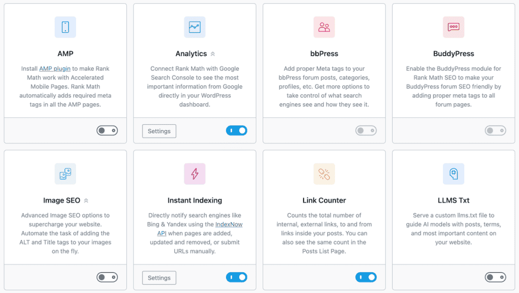 Rank Math Seo Modules