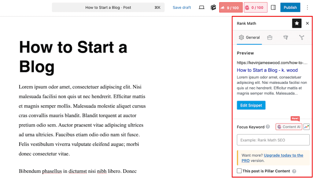 Rank Math Seo Post Optimization