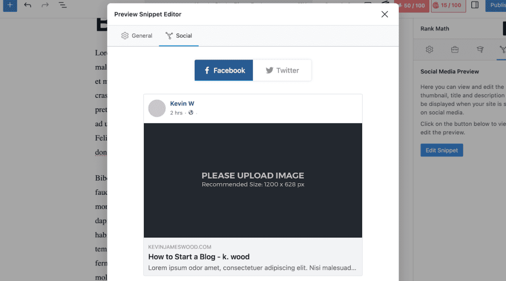 Rank Math Seo Social Media Tab