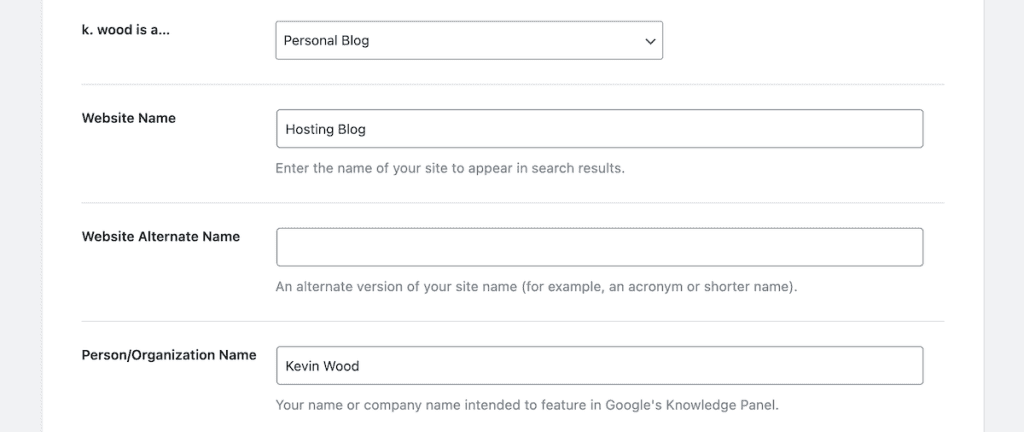 Rank Math Seo Website Information