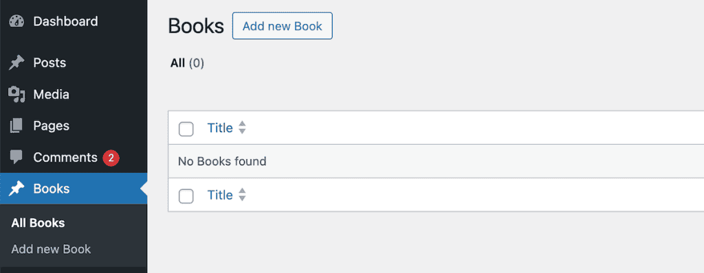 Wordpress Custom Post Types Backend