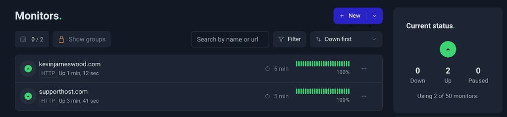Uptime Monitor Dashboard